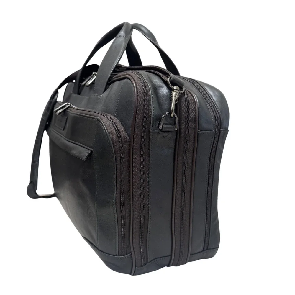 Hartmann Briefcase Mens Large Black Vintage Leather Laptop Messenger‎ Bag